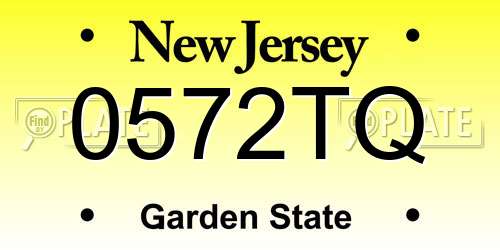 0572TQ New Jersey License Plate