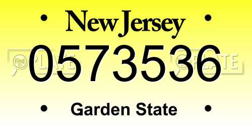 0573536 New Jersey License Plate