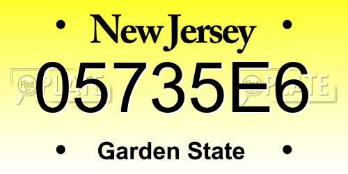 05735E6 New Jersey License Plate