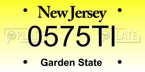 0575TI New Jersey License Plate