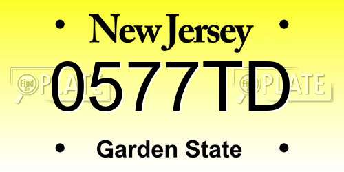 0577TD New Jersey License Plate
