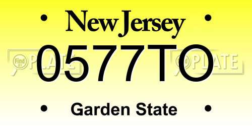 0577TO New Jersey License Plate