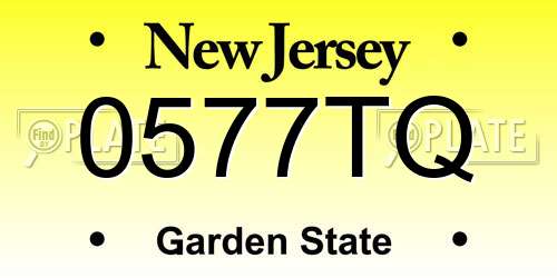 0577TQ New Jersey License Plate