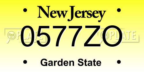 0577ZO New Jersey License Plate
