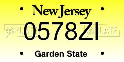 0578ZI New Jersey License Plate
