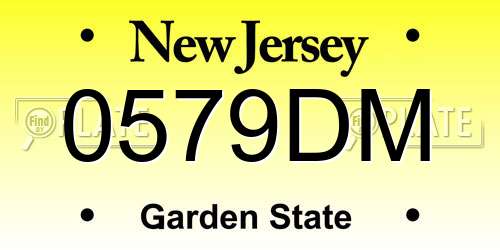 0579DM New Jersey License Plate