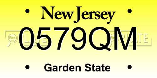 0579QM New Jersey License Plate