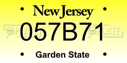 057B71 New Jersey License Plate