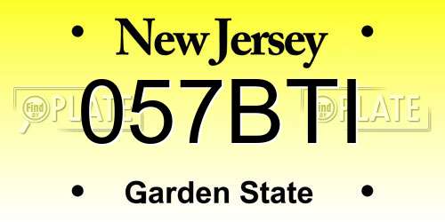 057BTI New Jersey License Plate