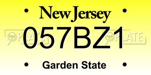057BZ1 New Jersey License Plate