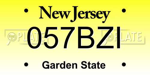 057BZI New Jersey License Plate