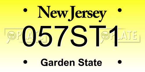 057ST1 New Jersey License Plate