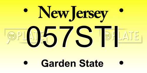 057STI New Jersey License Plate