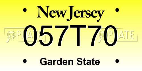 057T70 New Jersey License Plate