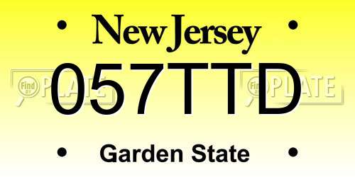057TTD New Jersey License Plate