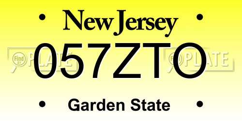 057ZTO New Jersey License Plate