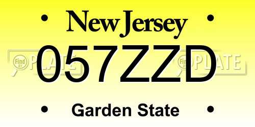 057ZZD New Jersey License Plate