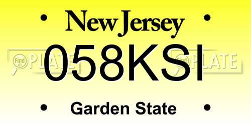 058KSI New Jersey License Plate