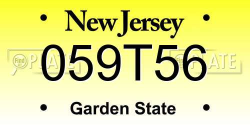 059T56 New Jersey License Plate
