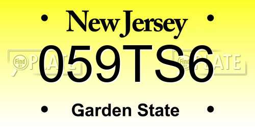 059TS6 New Jersey License Plate
