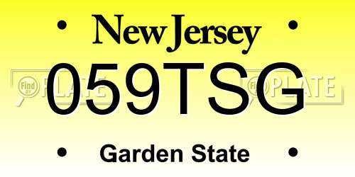 059TSG New Jersey License Plate