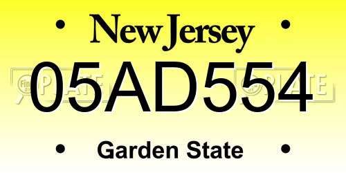 05AD554 New Jersey License Plate