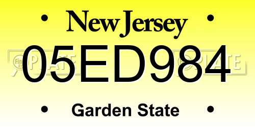 05ED984 New Jersey License Plate