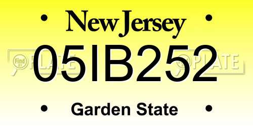 05IB252 New Jersey License Plate