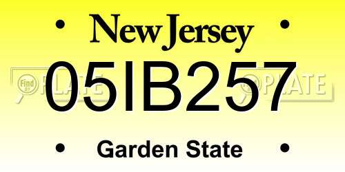 05IB257 New Jersey License Plate