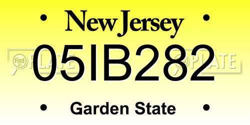 05IB282 New Jersey License Plate