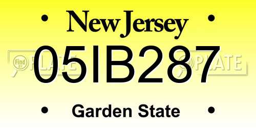 05IB287 New Jersey License Plate