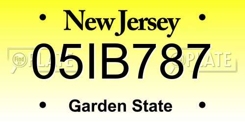 05IB787 New Jersey License Plate