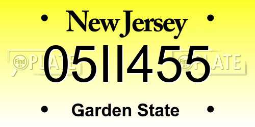 05II455 New Jersey License Plate