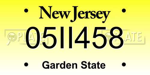 05II458 New Jersey License Plate