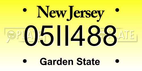 05II488 New Jersey License Plate