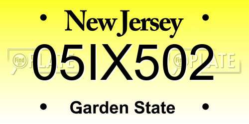 05IX502 New Jersey License Plate