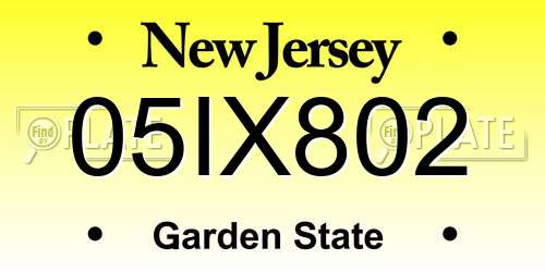 05IX802 New Jersey License Plate