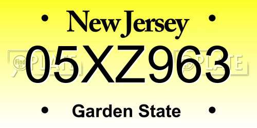 05XZ963 New Jersey License Plate