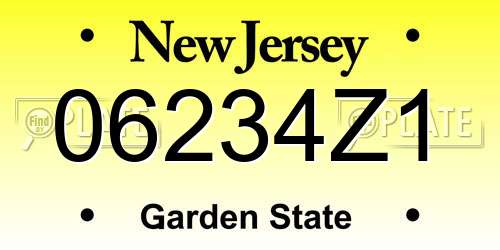 06234Z1 New Jersey License Plate