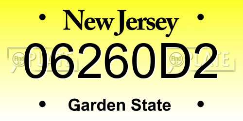 06260D2 New Jersey License Plate