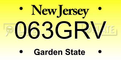 063GRV New Jersey License Plate