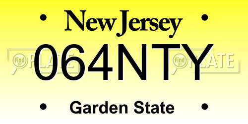 064NTY New Jersey License Plate