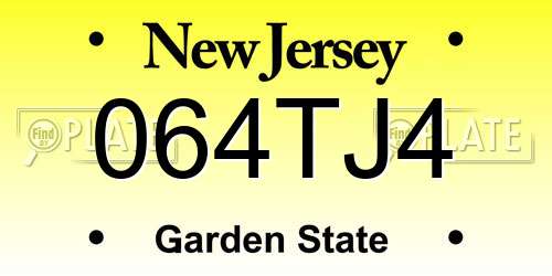 064TJ4 New Jersey License Plate