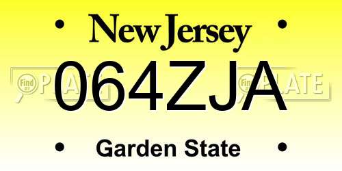 064ZJA New Jersey License Plate