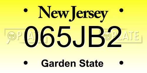 065JB2 New Jersey License Plate