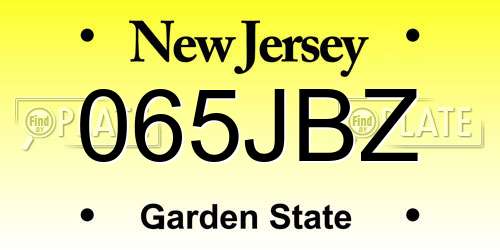 065JBZ New Jersey License Plate