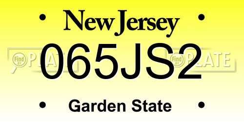 065JS2 New Jersey License Plate