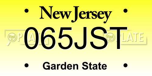 065JST New Jersey License Plate