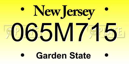 065M715 New Jersey License Plate
