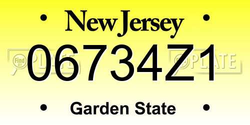 06734Z1 New Jersey License Plate